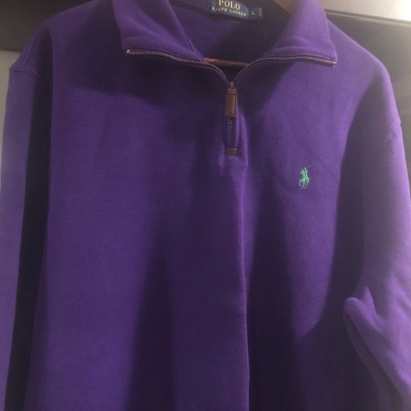 Ralph Lauren Purple Zip Sweater Jumper - Picture 2 of 5